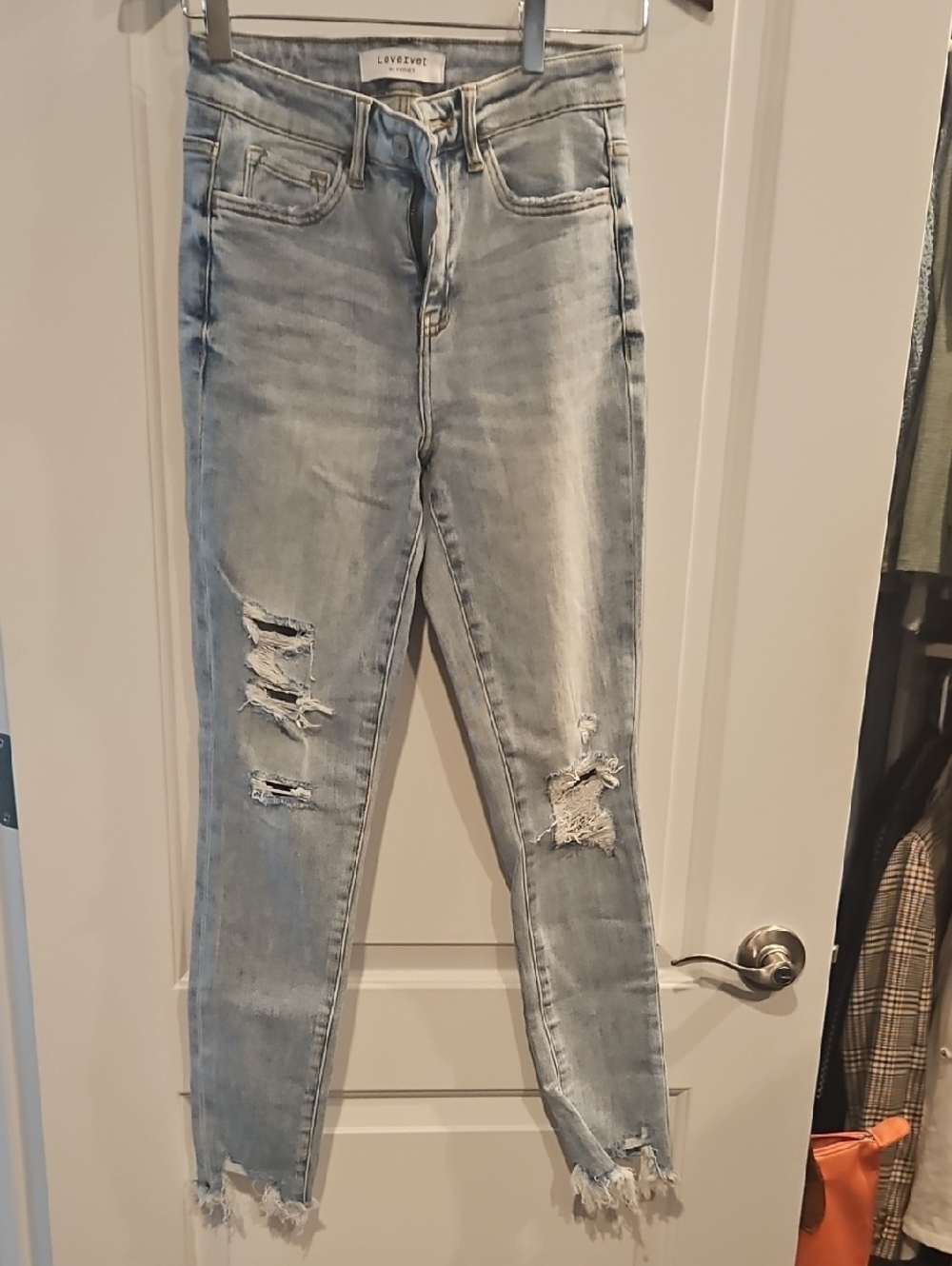 Lovervet Light Blue Ripped Ankle Crop Jeans